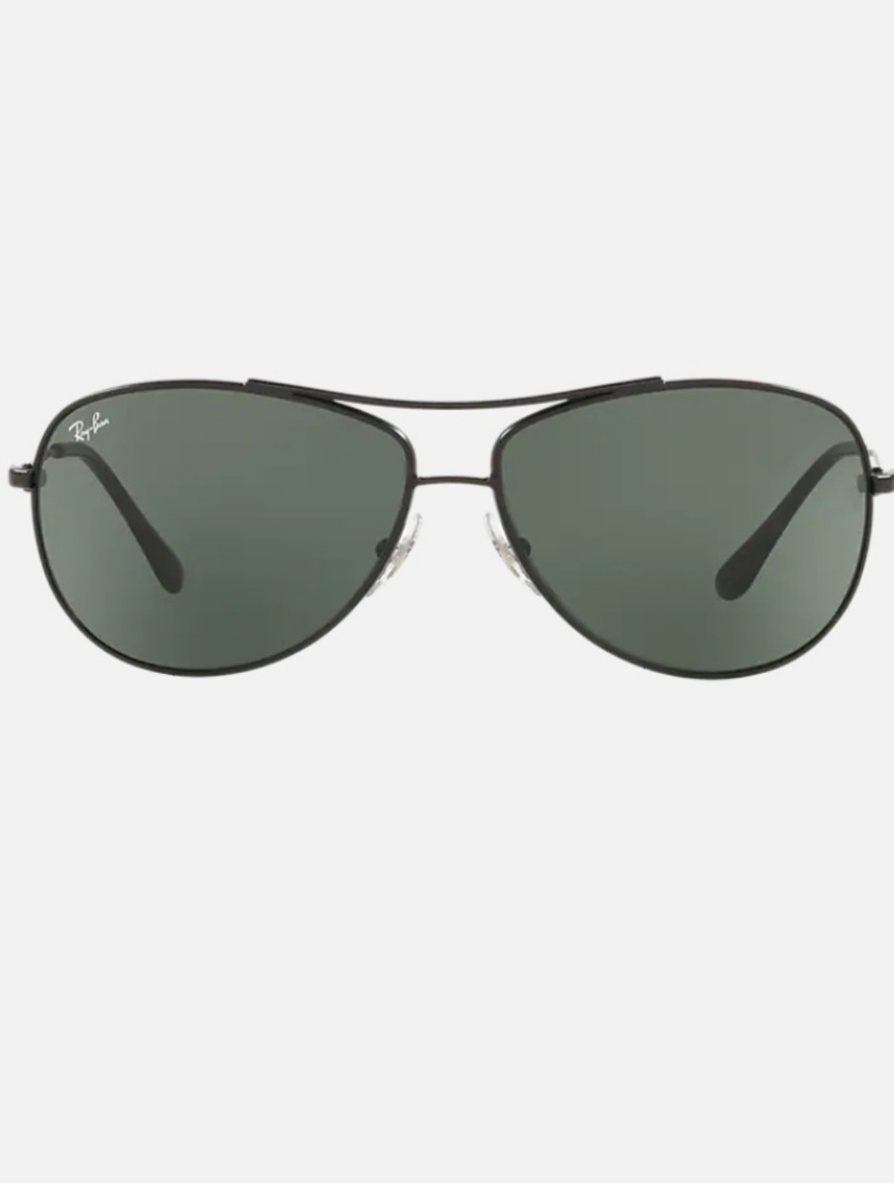 Ray-Ban 3293 006/71 Black Metal Aviator Sunglasses with Dark Green Lenses